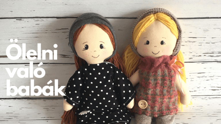 2 textilbaba fekete, illetve barna ruhában